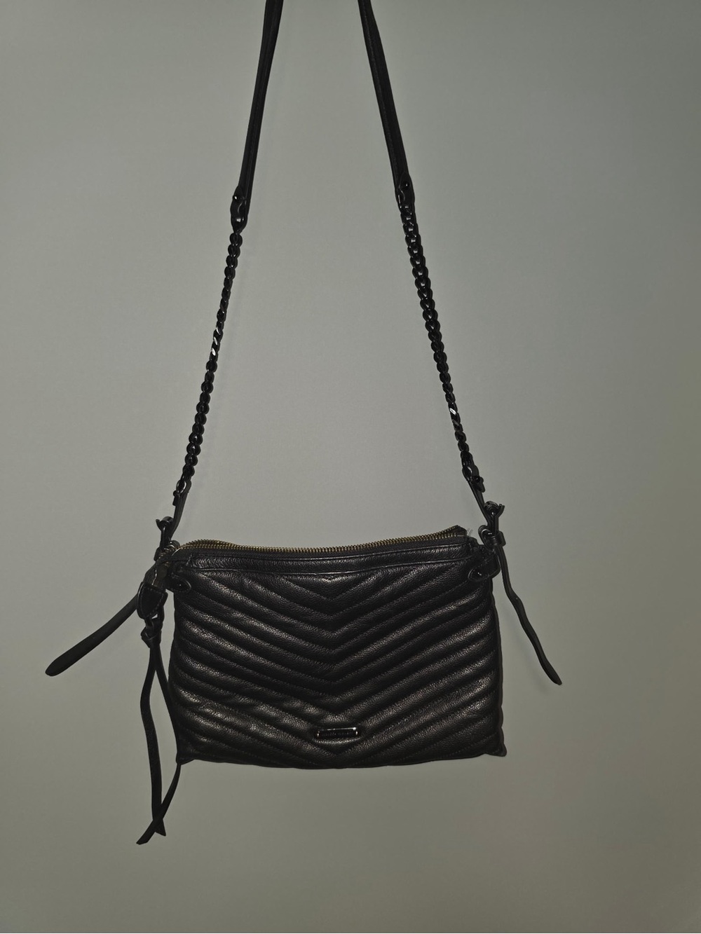 Rebecca Minkoff Black Quilted Chevron Crossbody